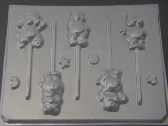 229sp Caring Bears Chocolate or Hard Candy Lollipop Mold